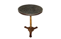 Antique French iron based Gueridon with Granito top - Antique Side Table