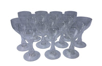 SET OF FOURTEEN HOLLOW STEM BISTRO GLASSES