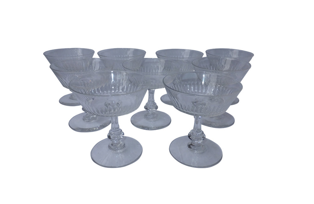 SET OF NINE CHAMPAGNE COUPES