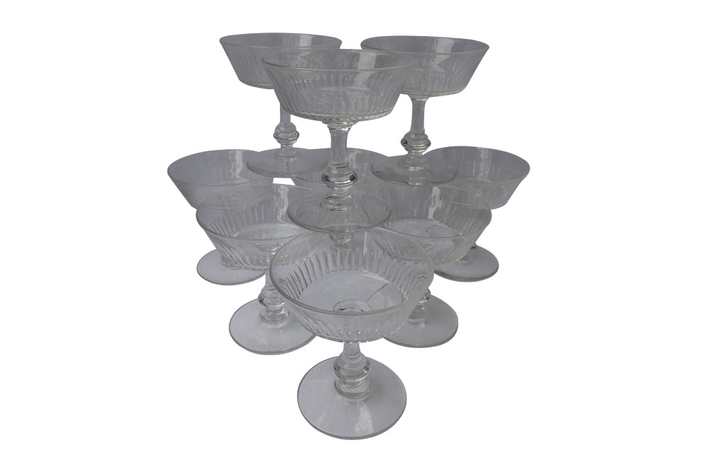 SET OF NINE CHAMPAGNE COUPES