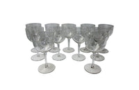 SET OF ELEVEN CRYSTAL WINE GLASSES