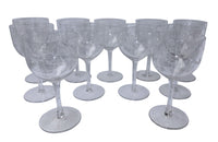 SET OF ELEVEN CRYSTAL WINE GLASSES