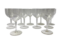 SET OF ELEVEN CRYSTAL WINE GLASSES