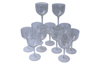 SET OF ELEVEN CRYSTAL WINE GLASSES