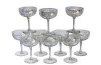 SET OF TEN CRYSTAL CHAMPAGNE COUPES