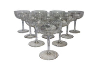 SET OF TEN CRYSTAL CHAMPAGNE COUPES