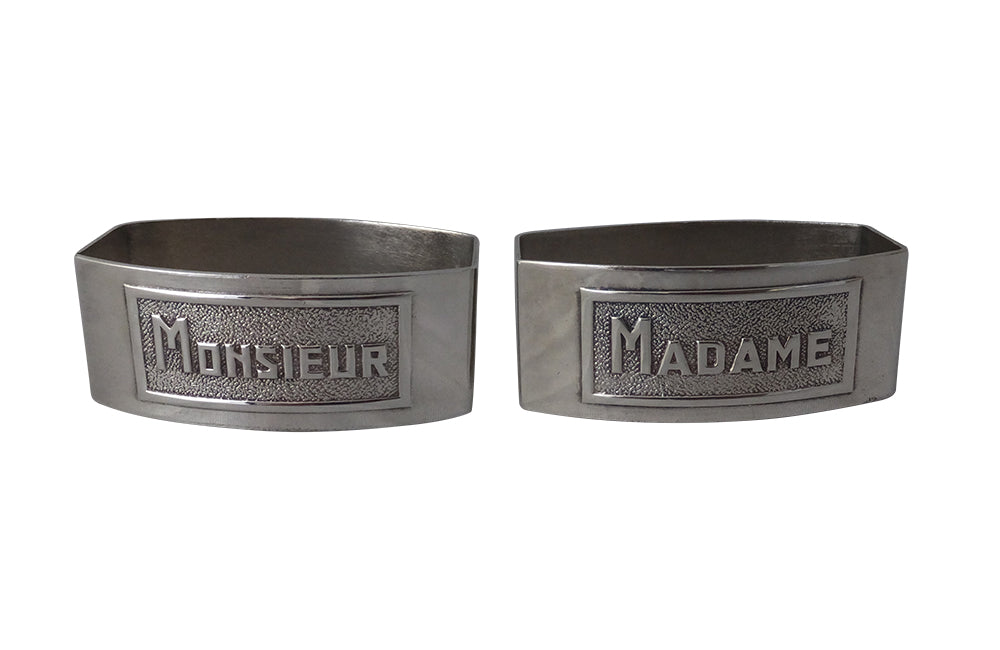 PAIR OF MR  & MRS NAPKIN RINGS