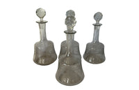 Set Of Four Pretty French Etched Carafes - French Decorative Antiques - Fine Dining Accessories - French Antique Accessoriws - Antique Carafes - Antique Glassware - Antique Shops Tetbury - AD & PS Antiques