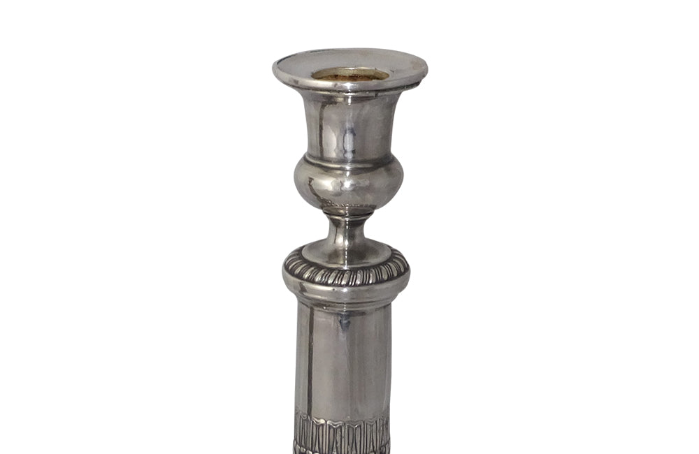 PAIR OF NEO-CLASSICAL REVIVAL CANDLESTICKS