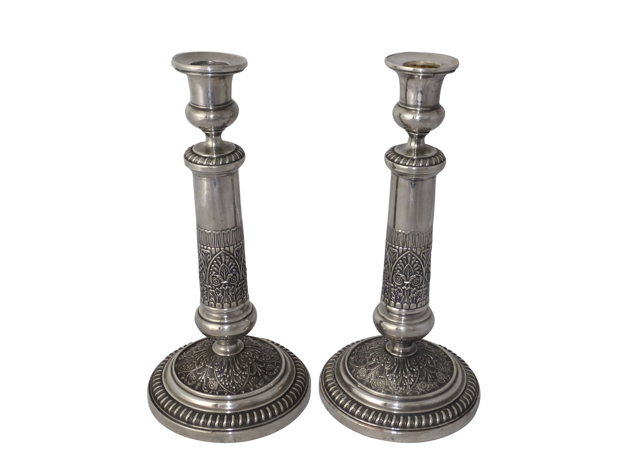 PAIR OF NEO-CLASSICAL REVIVAL CANDLESTICKS