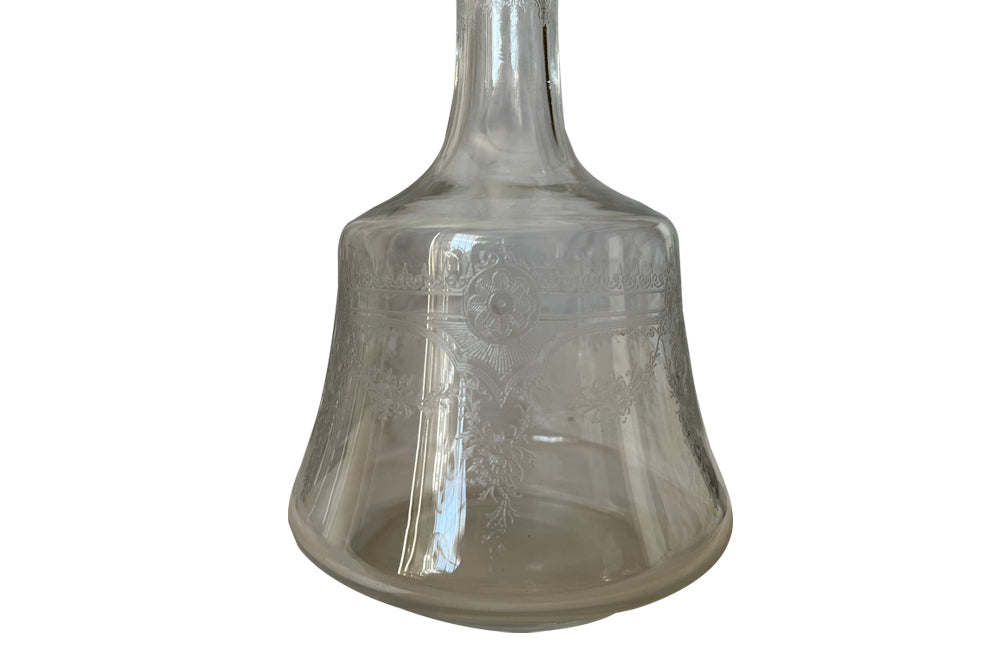 SET OF FOUR PRETTY FRENCH ETCHED CARAFES