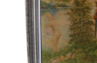 'THE HUNTERS' FRAMED OIL PAINTING BY LE BEUZE