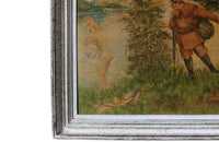 'THE HUNTERS' FRAMED OIL PAINTING BY LE BEUZE