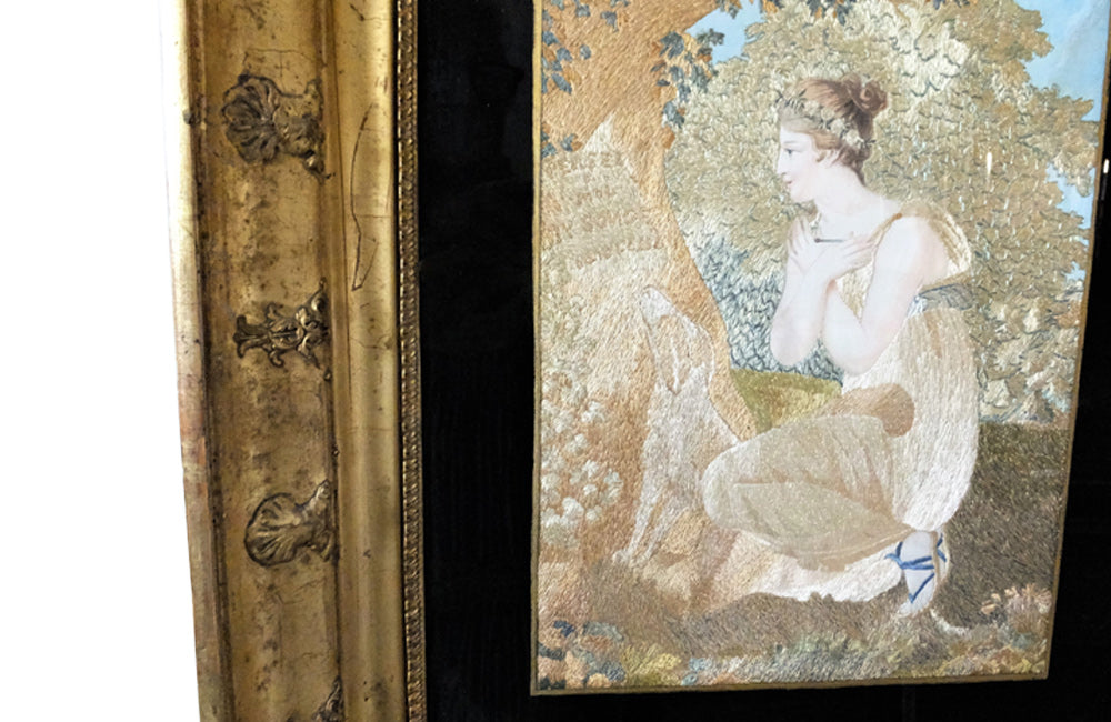 FRAMED 18TH CENTURY SILKWORK