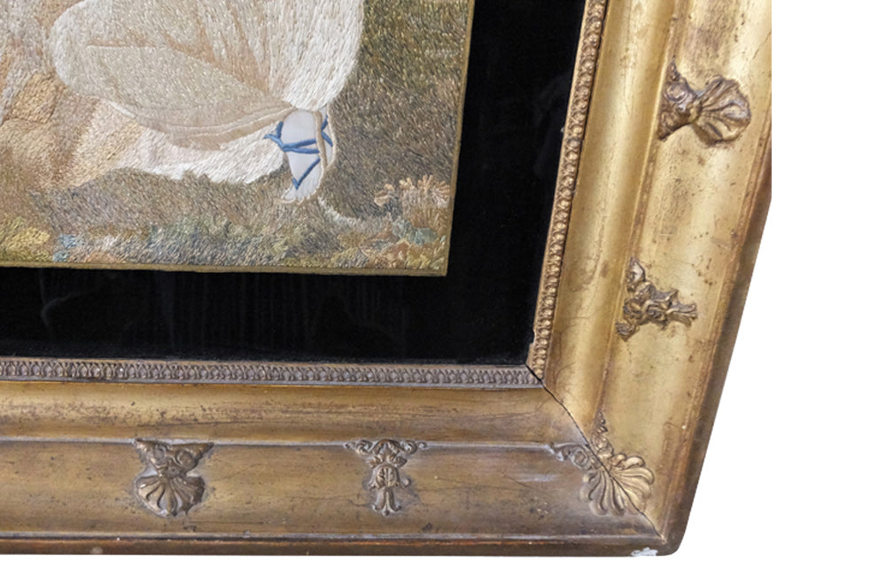 FRAMED 18TH CENTURY SILKWORK