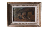 PAIR OF FARMYARD SCENE PAINTINGS