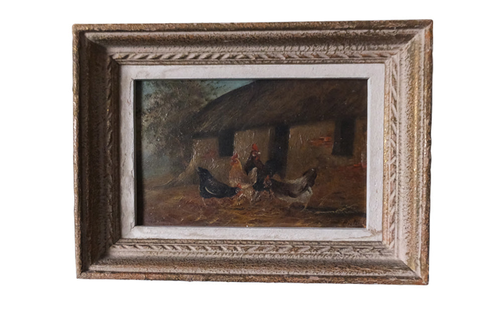 PAIR OF FARMYARD SCENE PAINTINGS