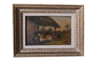 PAIR OF FARMYARD SCENE PAINTINGS