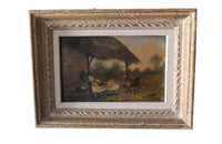PAIR OF FARMYARD SCENE PAINTINGS