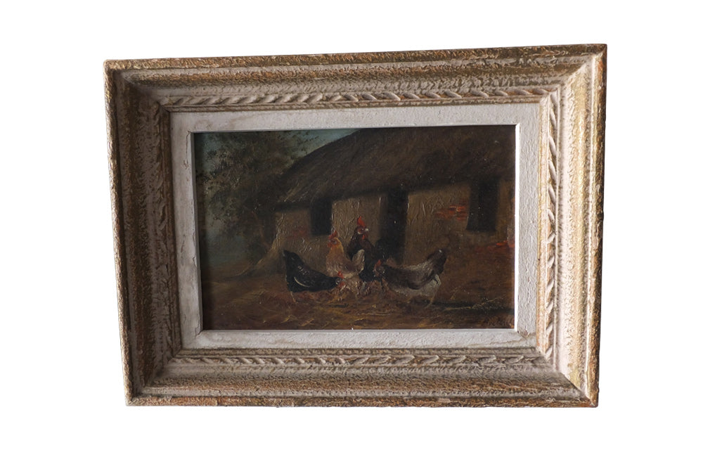 PAIR OF FARMYARD SCENE PAINTINGS