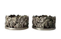 PAIR OF SILVER PLATE WINE COASTERS