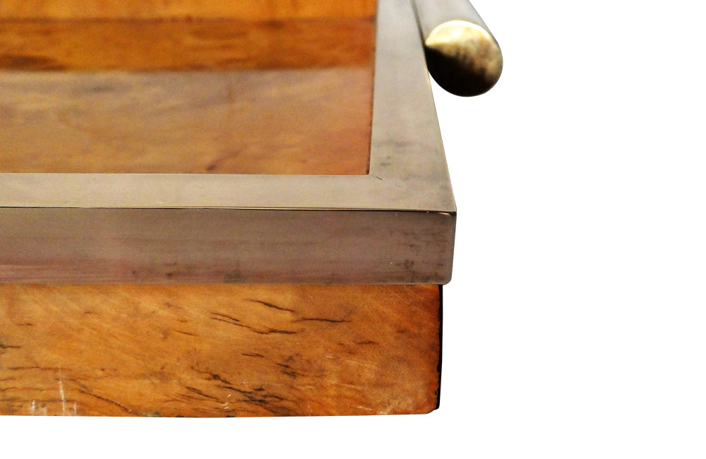 CHIC BURR ELM AND BRASS TRAY