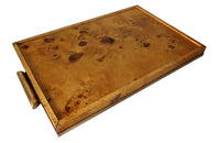 CHIC BURR ELM AND BRASS TRAY