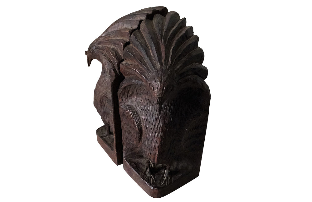 PAIR OF FRENCH EXOTIC BIRD BOOKENDS