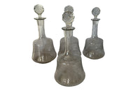 Set Of Four Pretty French Etched Carafes - French Decorative Antiques - Fine Dining Accessories - French Antique Accessoriws - Antique Carafes - Antique Glassware - Antique Shops Tetbury - AD & PS Antiques