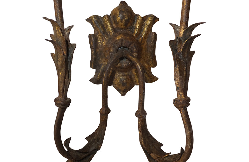 PAIR OF SMALL TOLE WALL APPLIQUES