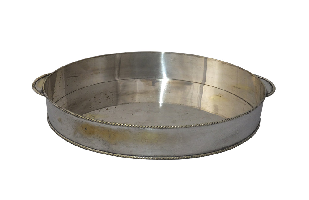 OVAL GALLERIED SILVERPLATE TRAY