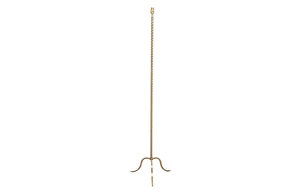 FRENCH BRASS BARLEY-TWIST FLOOR LAMP
