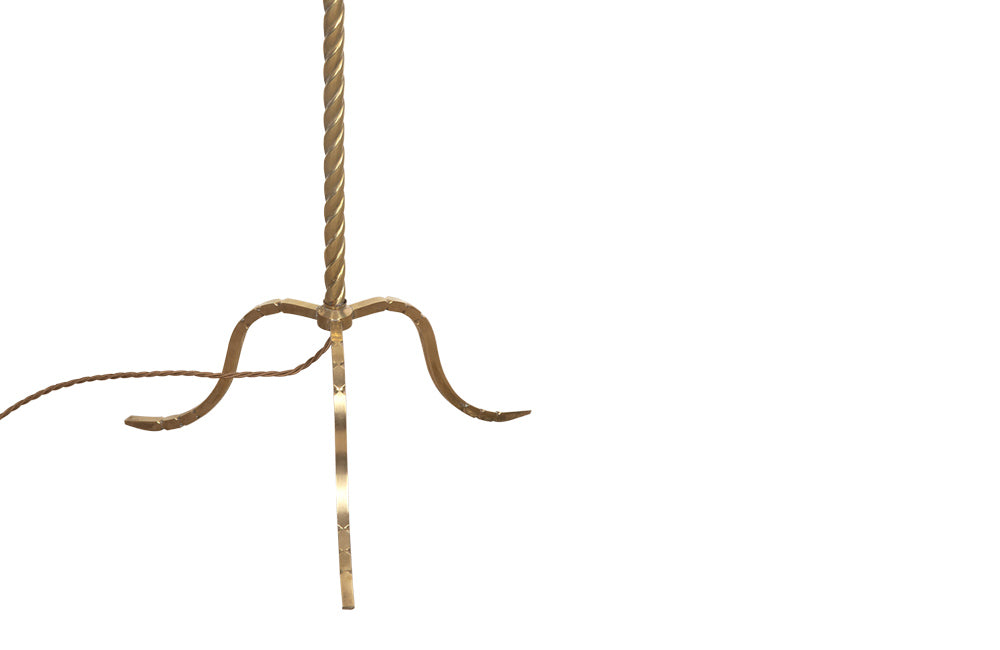 FRENCH BRASS BARLEY-TWIST FLOOR LAMP