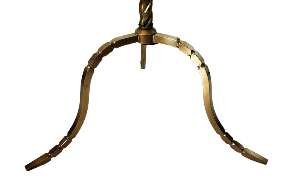 FRENCH BRASS BARLEY-TWIST FLOOR LAMP