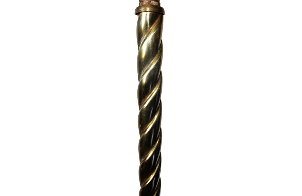 FRENCH BRASS BARLEY-TWIST FLOOR LAMP