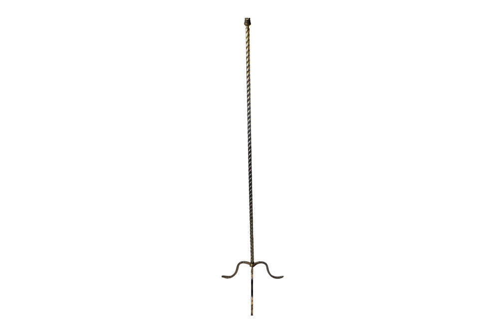 FRENCH BRASS BARLEY-TWIST FLOOR LAMP