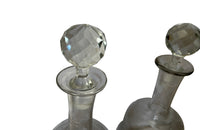 Set Of Four Pretty French Etched Carafes - French Decorative Antiques - Fine Dining Accessories - French Antique Accessoriws - Antique Carafes - Antique Glassware - Antique Shops Tetbury - AD & PS Antiques