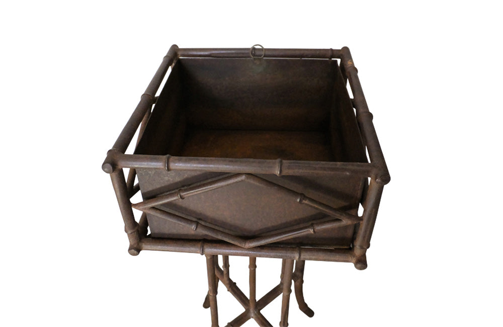 FAUX BAMBOO IRON JARDINIERE