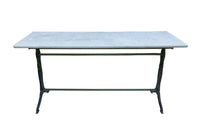 LONG MARBLE TOP BISTRO TABLE