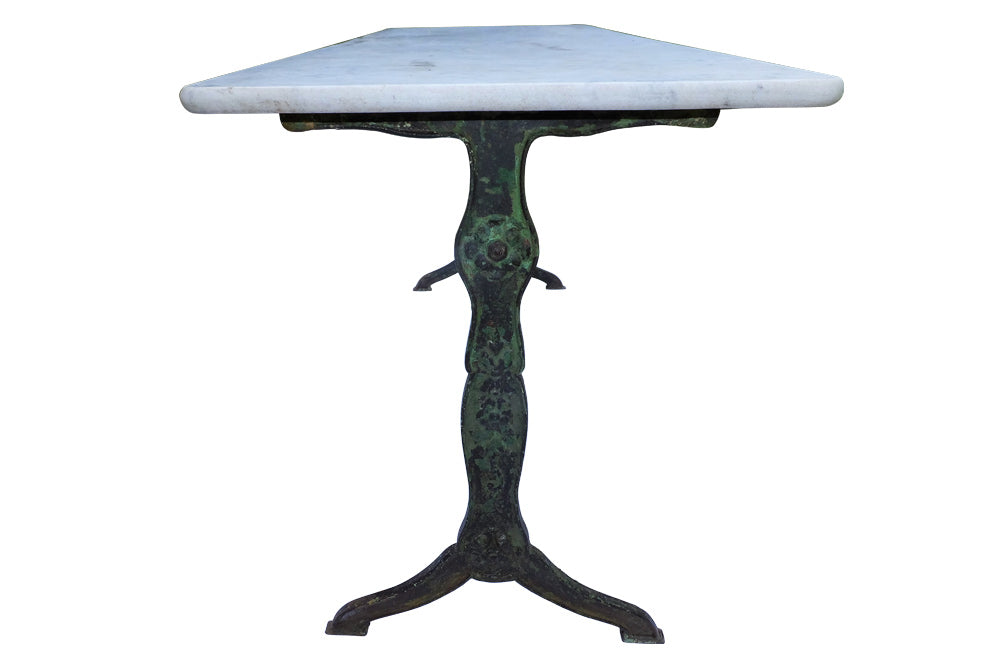 LONG MARBLE TOP BISTRO TABLE
