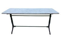 LONG MARBLE TOP BISTRO TABLE