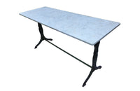 LONG MARBLE TOP BISTRO TABLE