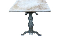 French Bistro Table with Marble Top - French Mid Century Furniture - Vintage Garden Table - French Antiques - AD & PS Antiques