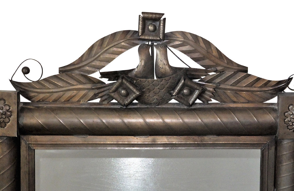 Tole Marriage Mirror -Mid Century Modern - Decorative Mirror - Folk Art Mirror -AD & PS Antiques