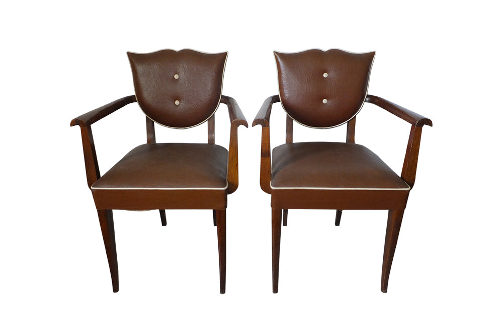 Pair of Vintage Bridge Chairs - French Antiques - Vintage Armchairs - Mid Century Modern Chairs -Antique Bridge Chairs – Decorative Antique Furniture - AD & PS Antiques