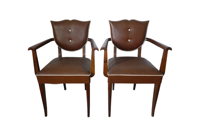 Pair of Vintage Bridge Chairs - French Antiques - Vintage Armchairs - Mid Century Modern Chairs -Antique Bridge Chairs – Decorative Antique Furniture - AD & PS Antiques