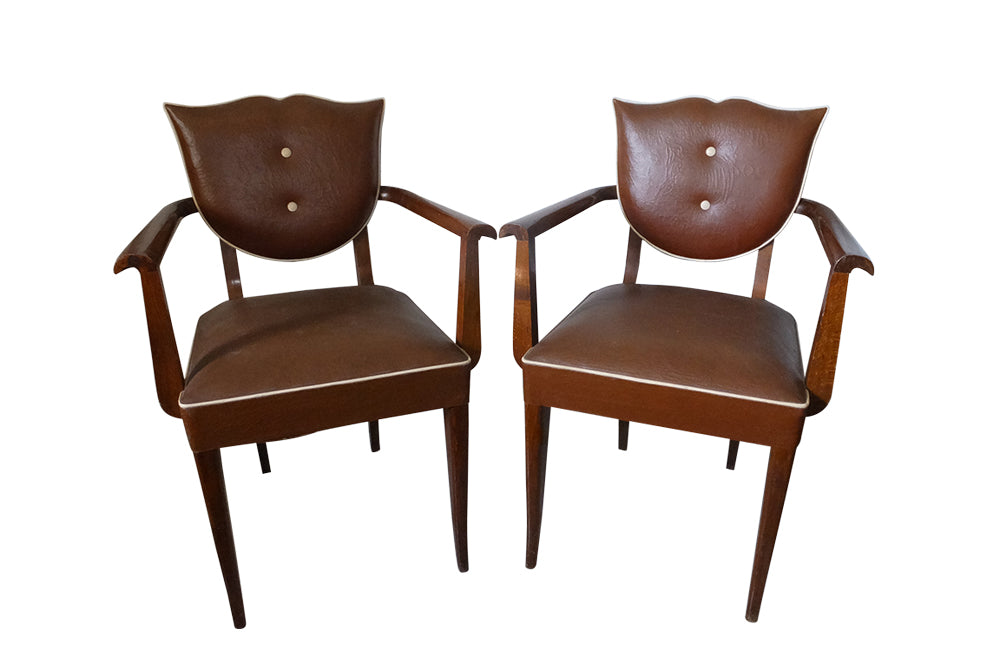 Pair of Vintage Bridge Chairs - French Antiques - Vintage Armchairs - Mid Century Modern Chairs -Antique Bridge Chairs – Decorative Antique Furniture - AD & PS Antiques