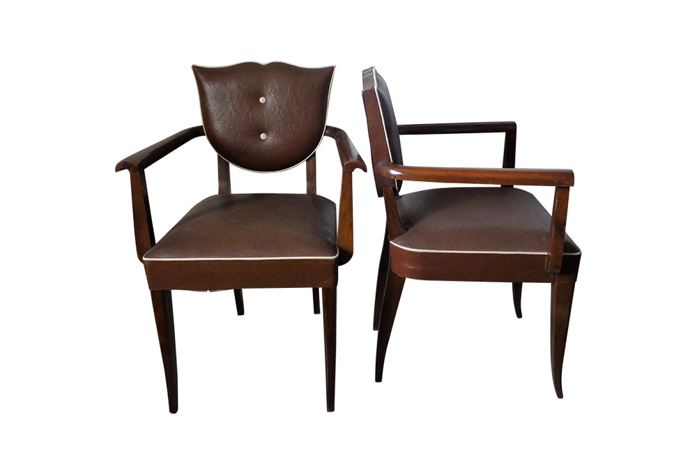 Pair of Vintage Bridge Chairs - French Antiques - Vintage Armchairs - Mid Century Modern Chairs -Antique Bridge Chairs – Decorative Antique Furniture - AD & PS Antiques