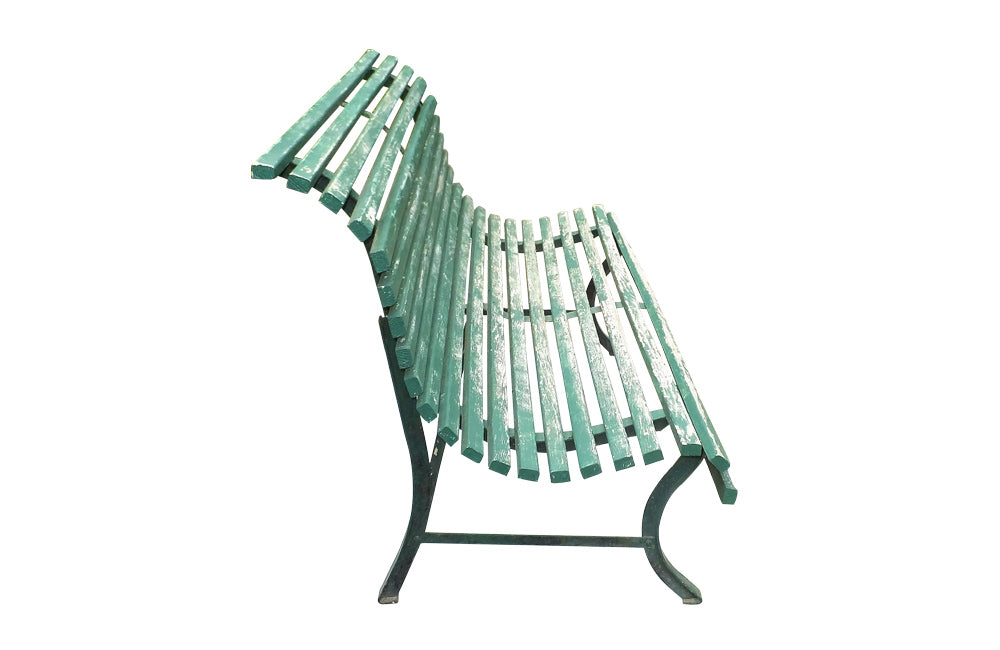 FRENCH PAINTED GARDEN BENCH