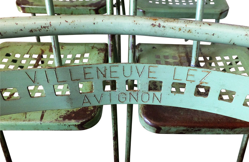 Set of Six French Folding Chairs - Garden Chairs - French Antiques - Garden Antiques - AD & PS ANTIQUES